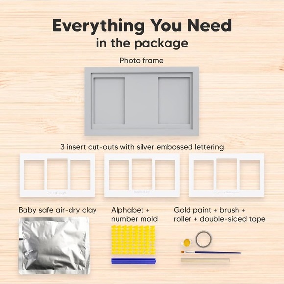 Baby Hand and Footprint Kit, Baby Footprint kit (Cloud Gray) - Picture 4 of 7